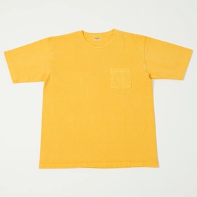 Dubbleworks Heavy Fabric Pigment Dye Pocket Tee - Gold Vegan