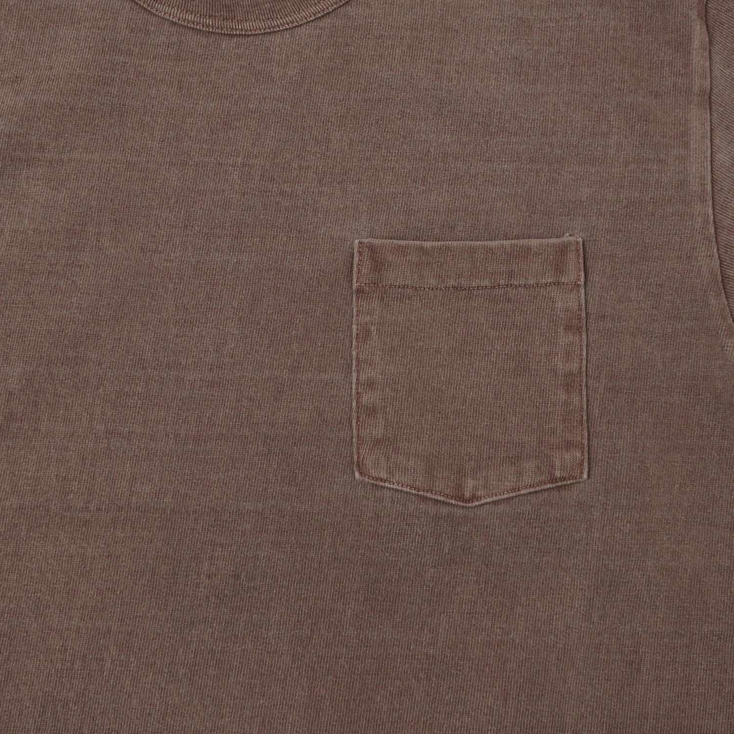 Dubbleworks Heavy Fabric Pigment Dye Pocket Tee - Mad Brown Collared Chill Comfort
