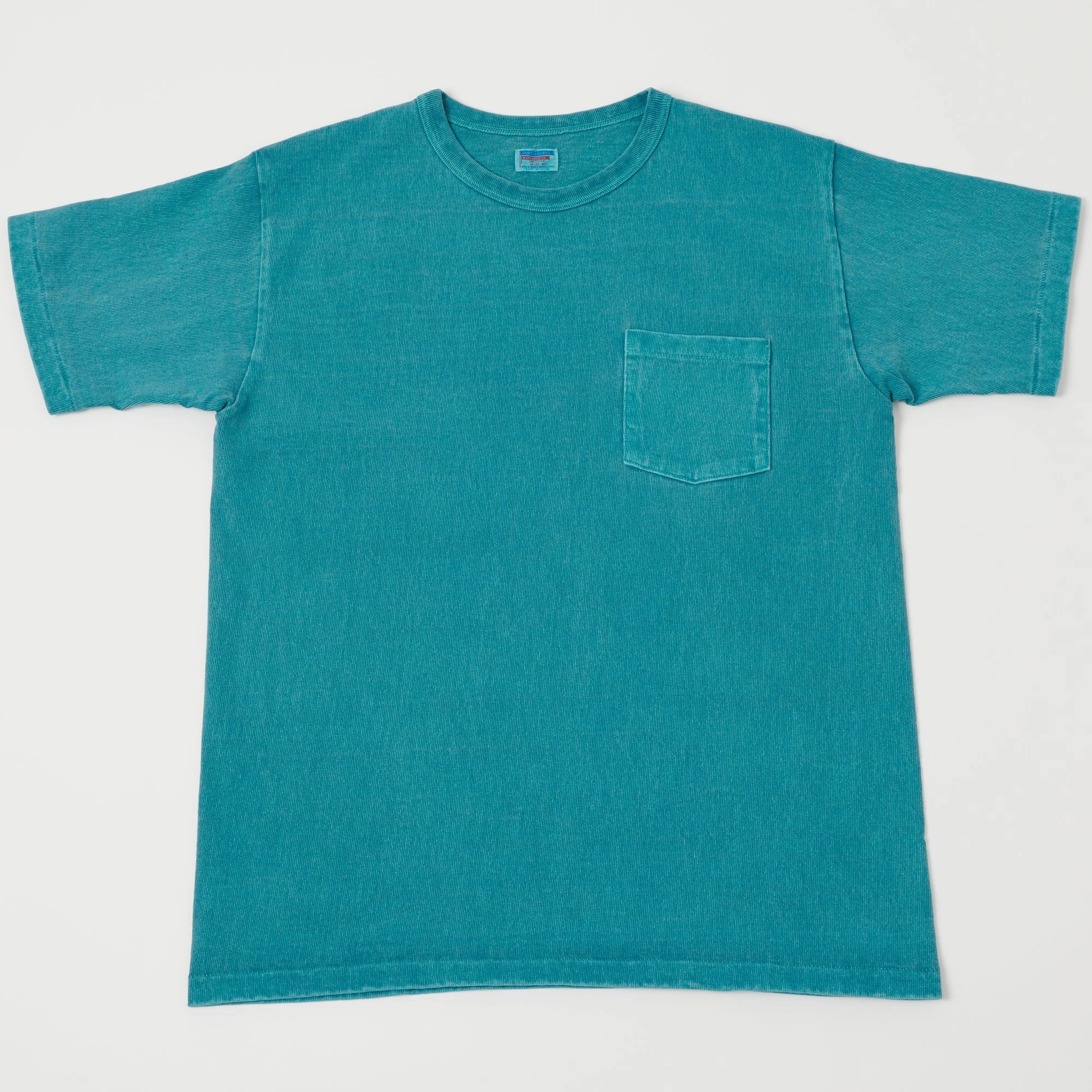 Dubbleworks Heavy Fabric Pigment Dye Pocket Tee - Turquoise Comfortable Casual petite size