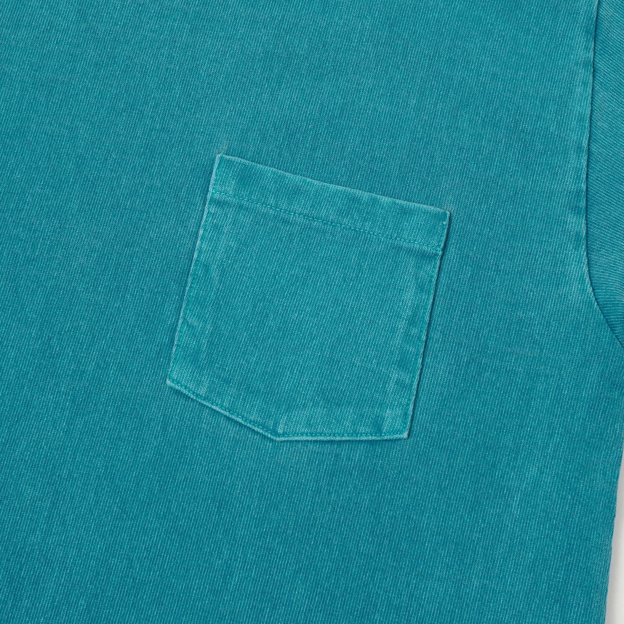Breathable Comfort Design Dubbleworks Heavy Fabric Pigment Dye Pocket Tee - Turquoise