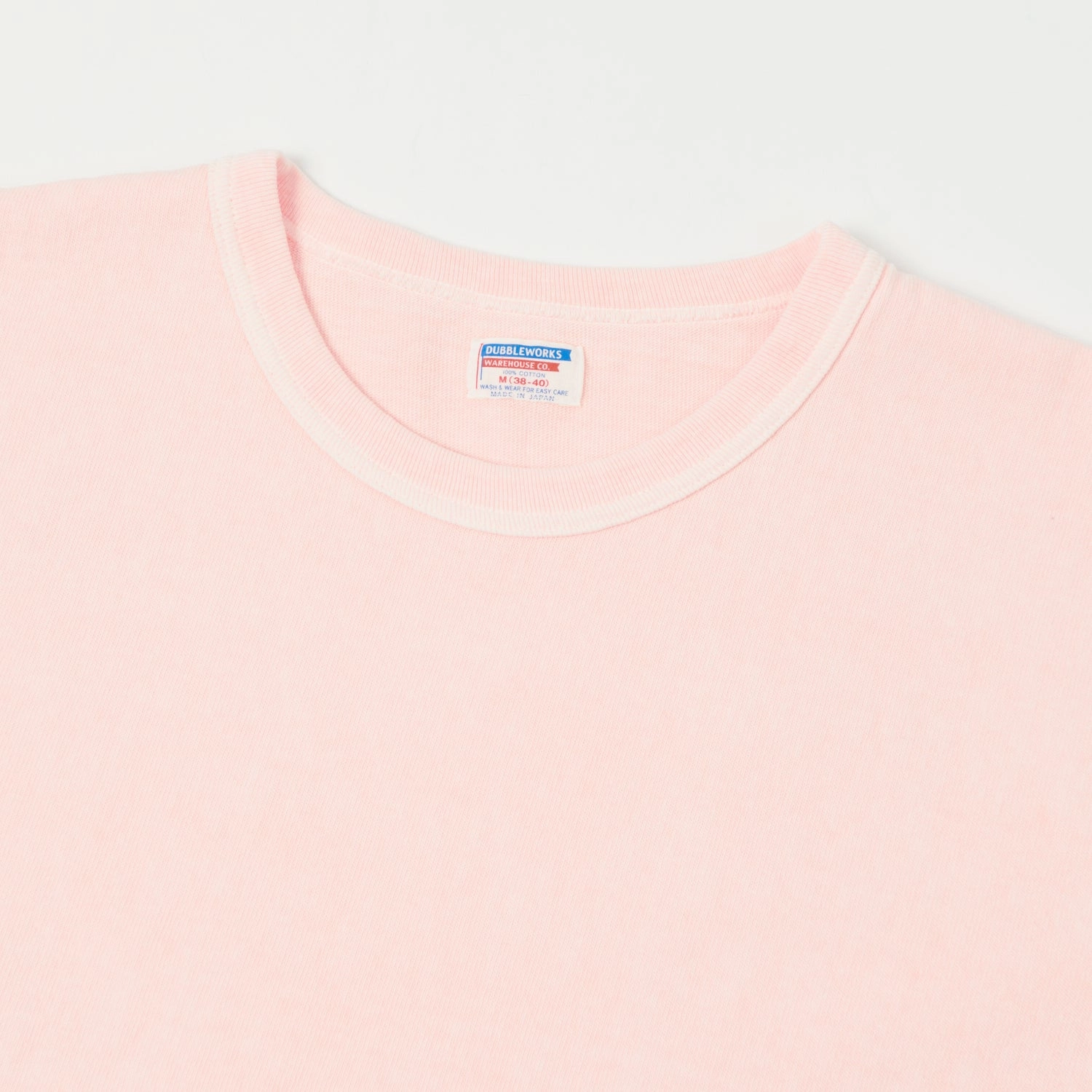 Minimal Design Modern Casual Dubbleworks Heavy Fabric Pigment Dye Tee - Pink