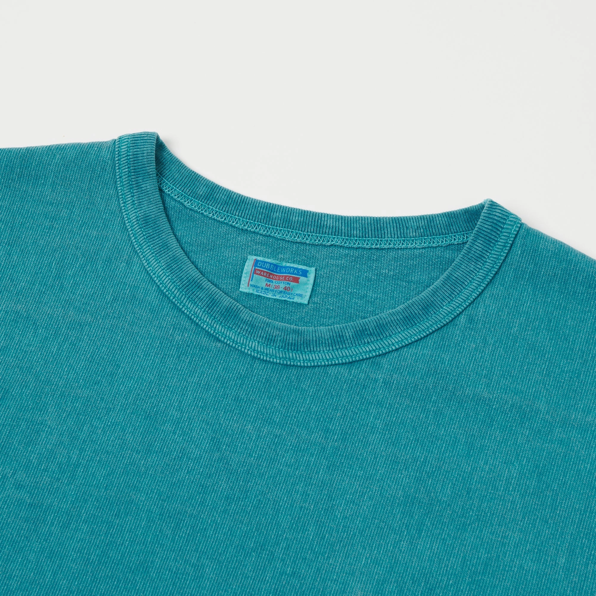 Dubbleworks Heavy Fabric Pigment Dye Tee - Turquoise regular but not boring Ruffled edges