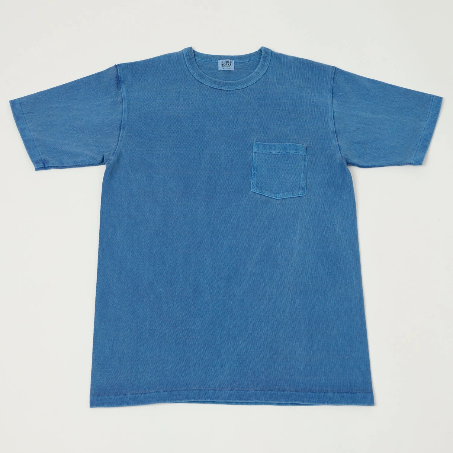 Dubbleworks Heavy Fabric Pigment Pocket Tee - Light Indigo Outdoor Sports Relax Trend
