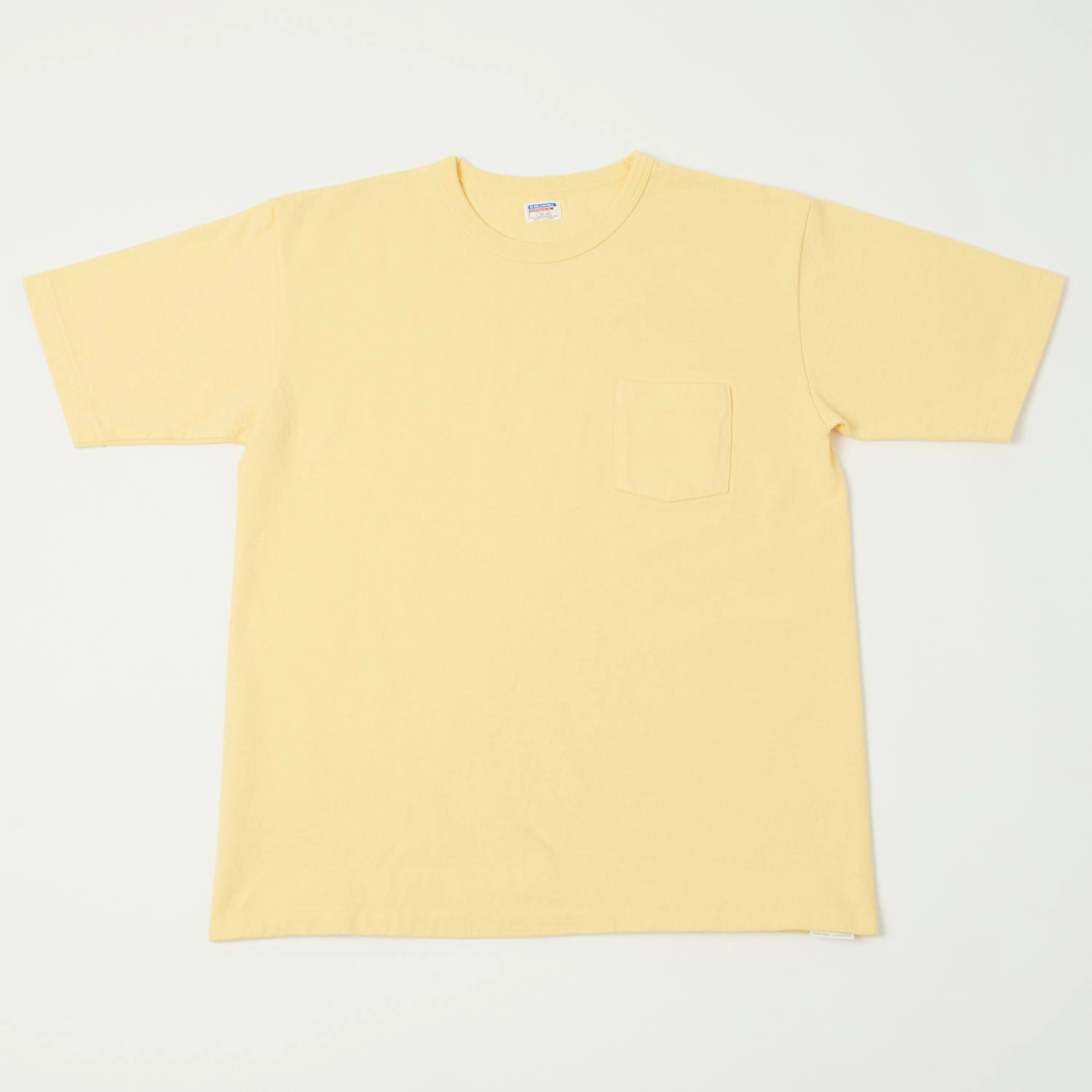 Dubbleworks Heavy Fabric Pocket Tee - Pale Yellow DoubleStitchedHem