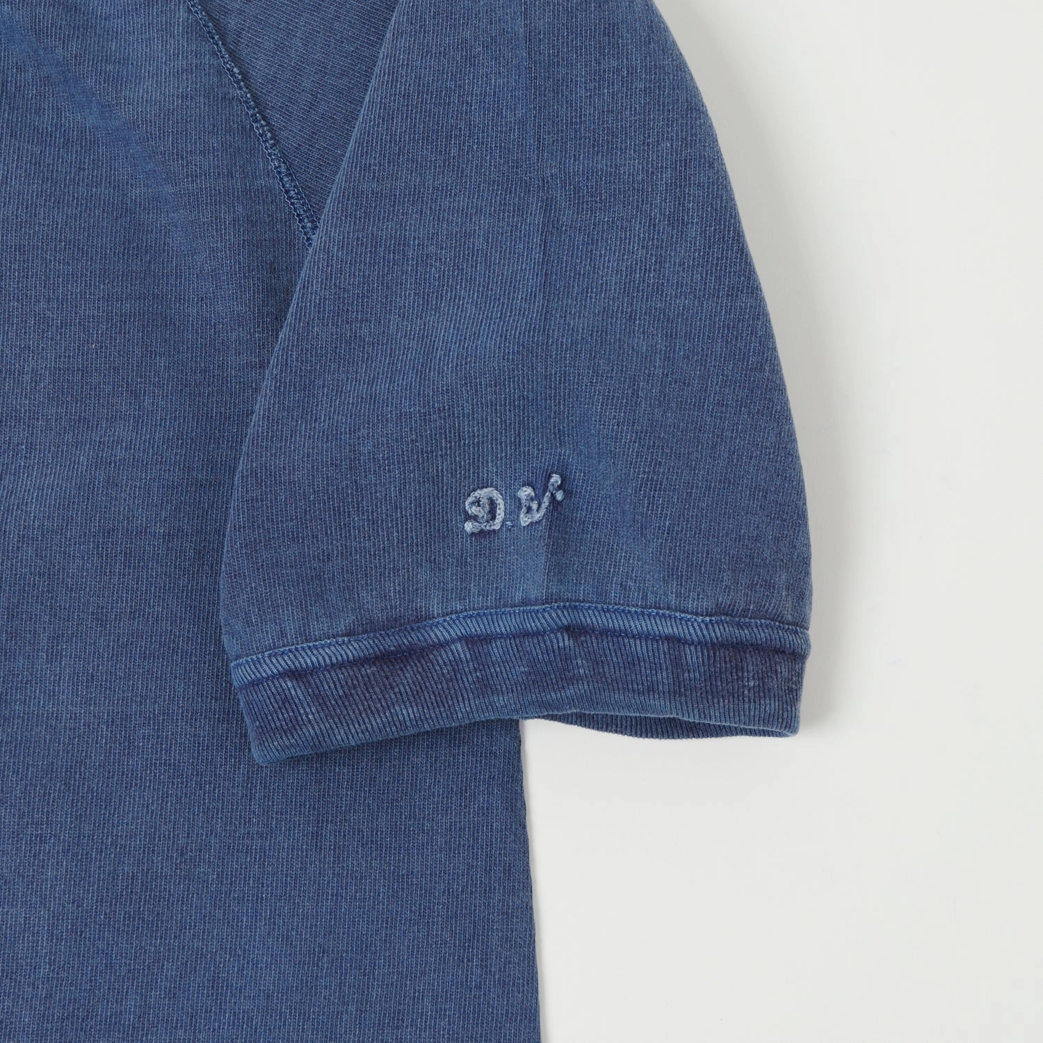 Elderly clothing Dubbleworks Heavy Fabric Raglan Sleeve Pigment Dye Tee - Indigo Blue