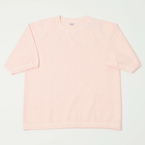 Dubbleworks Heavy Fabric Raglan Sleeve Pigment Dye Tee - Pink Stretchable Collar Band OdorResistantTechnology
