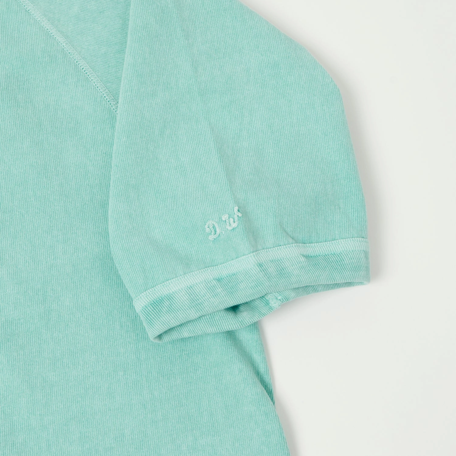 Easy Fit Wear Laser Cut Edges Dubbleworks Heavy Fabric Raglan Sleeve Pigment Dye Tee- Lt Turquoise