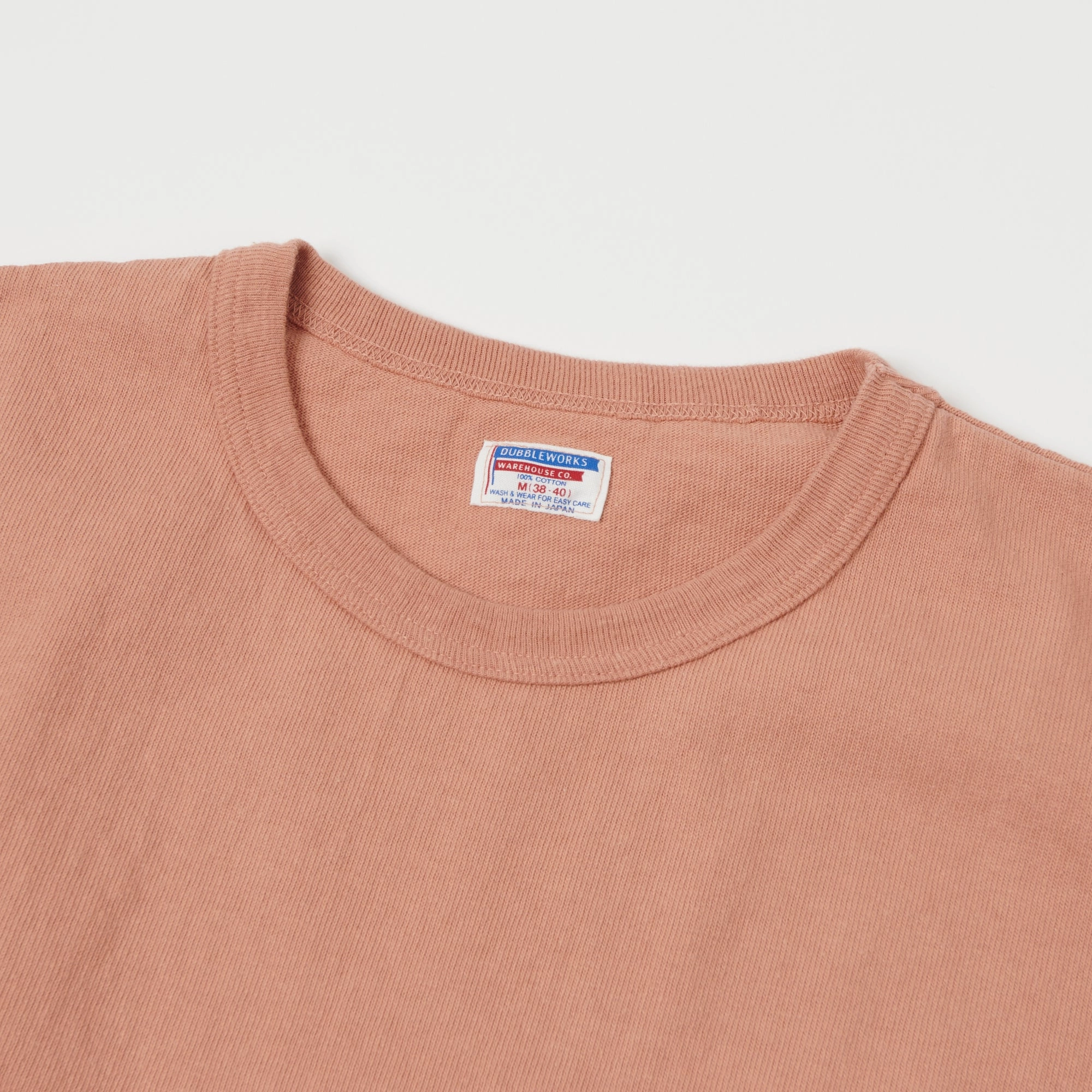 High Density Weave Cool and casual Dubbleworks Heavy Fabric Tee - Salmon Pink