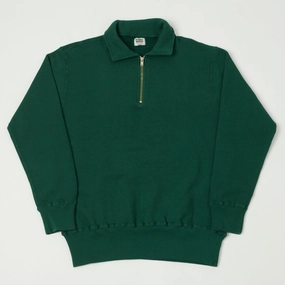 Dubbleworks Tsuriami Quarter Zip Sweatshirt - Green Coffee Run Athletic Wear