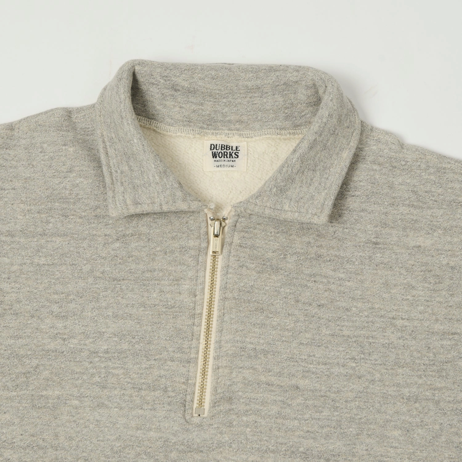 date night look Dubbleworks Tsuriami Quarter Zip Sweatshirt - Heather Grey
