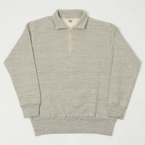 Dubbleworks Tsuriami Quarter Zip Sweatshirt - Heather Grey adults' Comfy Layering