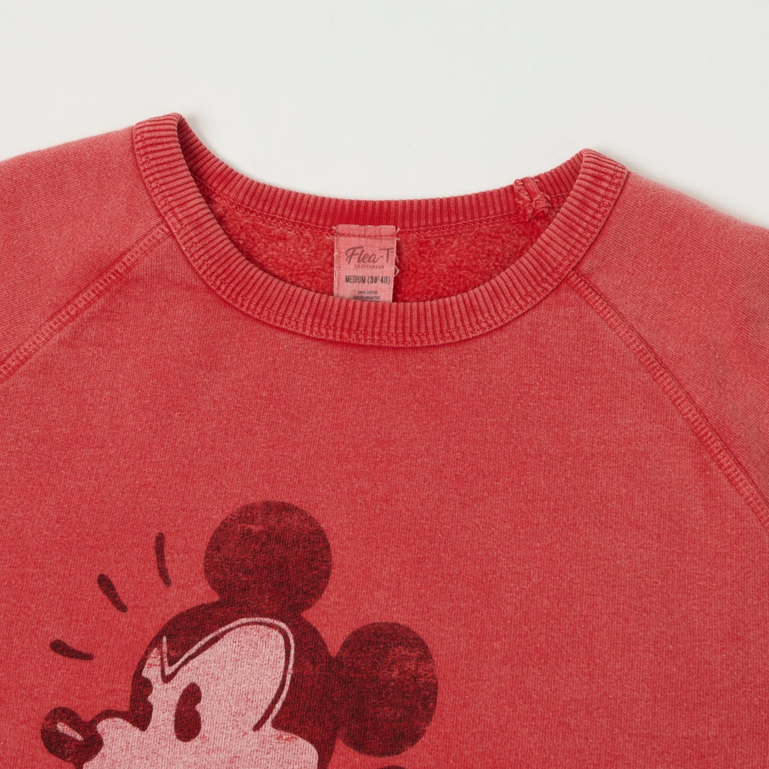 Easy Look hot weather wear Flea-T 1950s Raglan Sleeve 'Rebel Mickey' Sweatshirt - Red