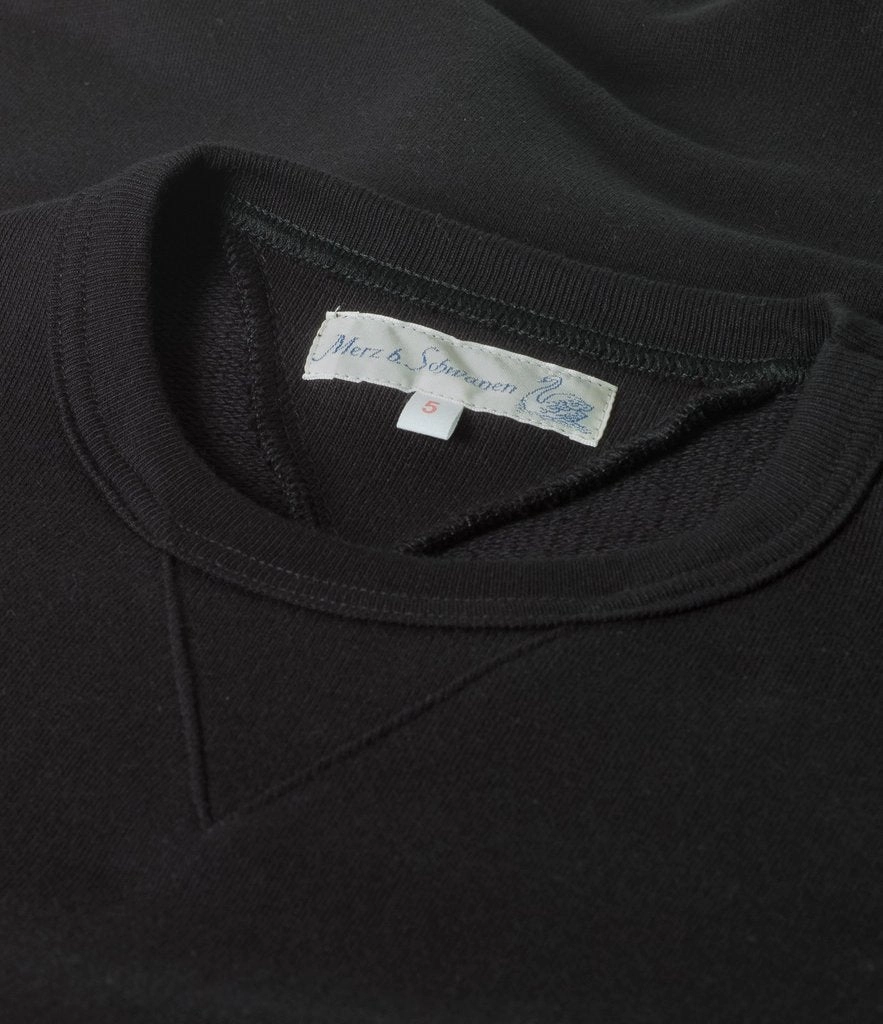 Sporty Comfort product poplin smoothness Merz b. Schwanen 346 Classic Sweatshirt - Deep Black