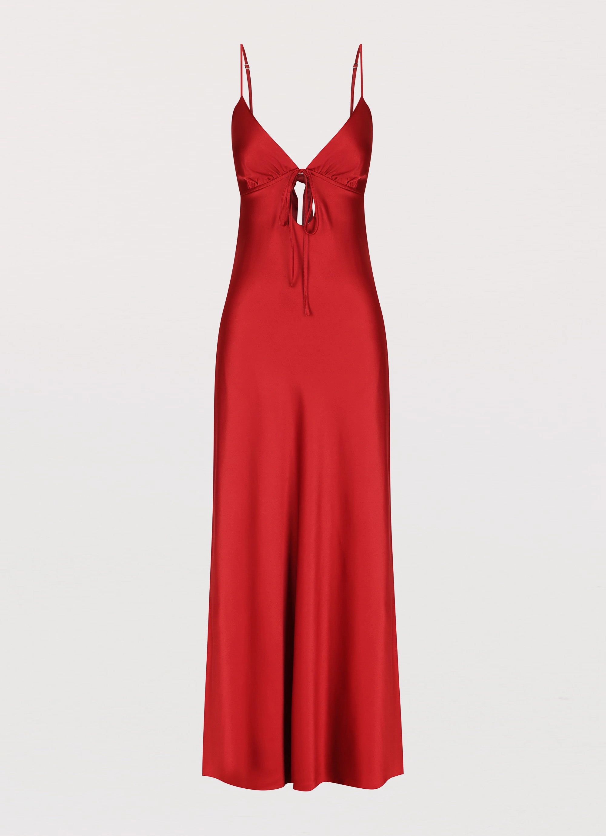 Flora Satin Maxi Dress - Cherry Linen Chic