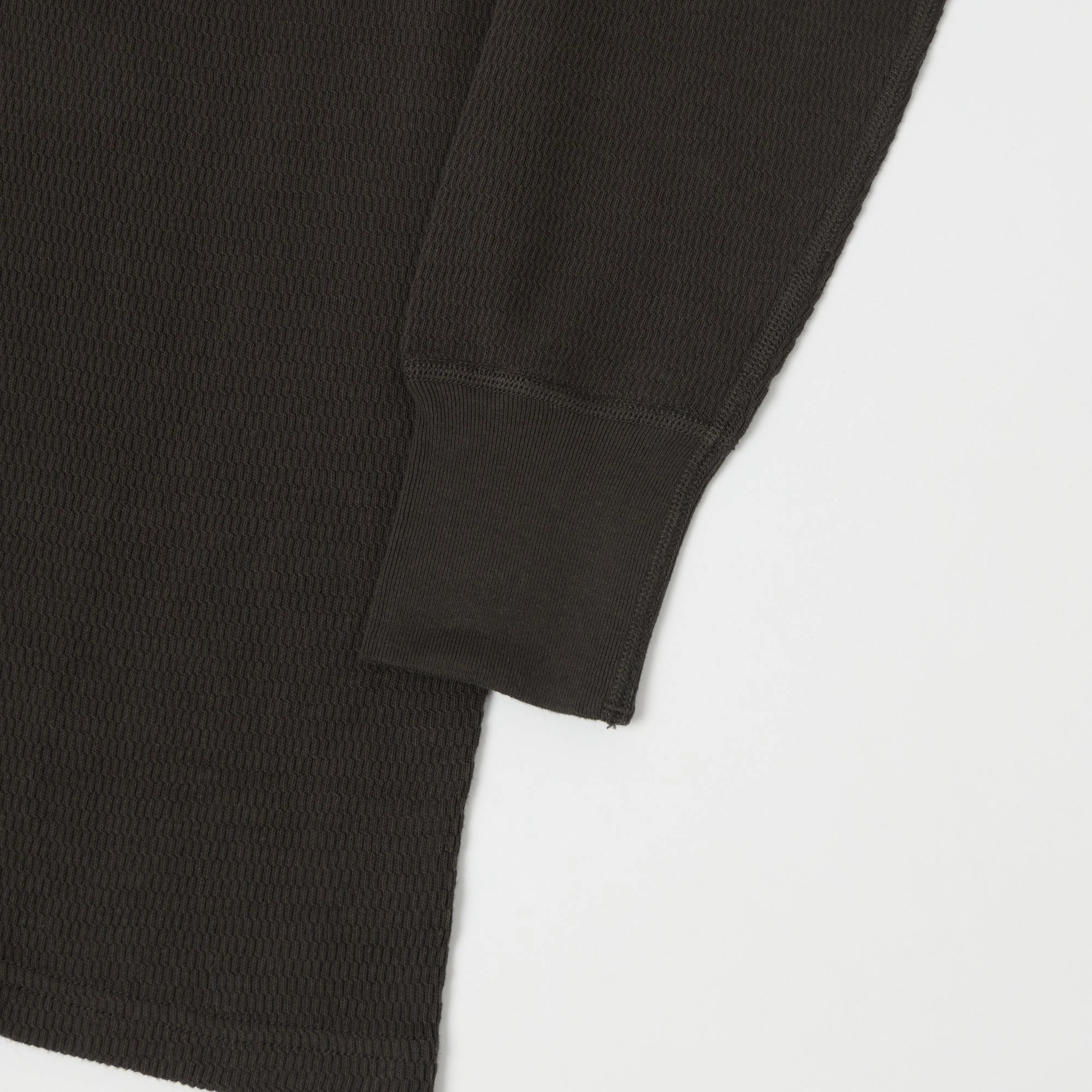 Subtle Logo Placement Everyday Essential Dubbleworks Long Sleeve Thermal Henley - Sumikuro