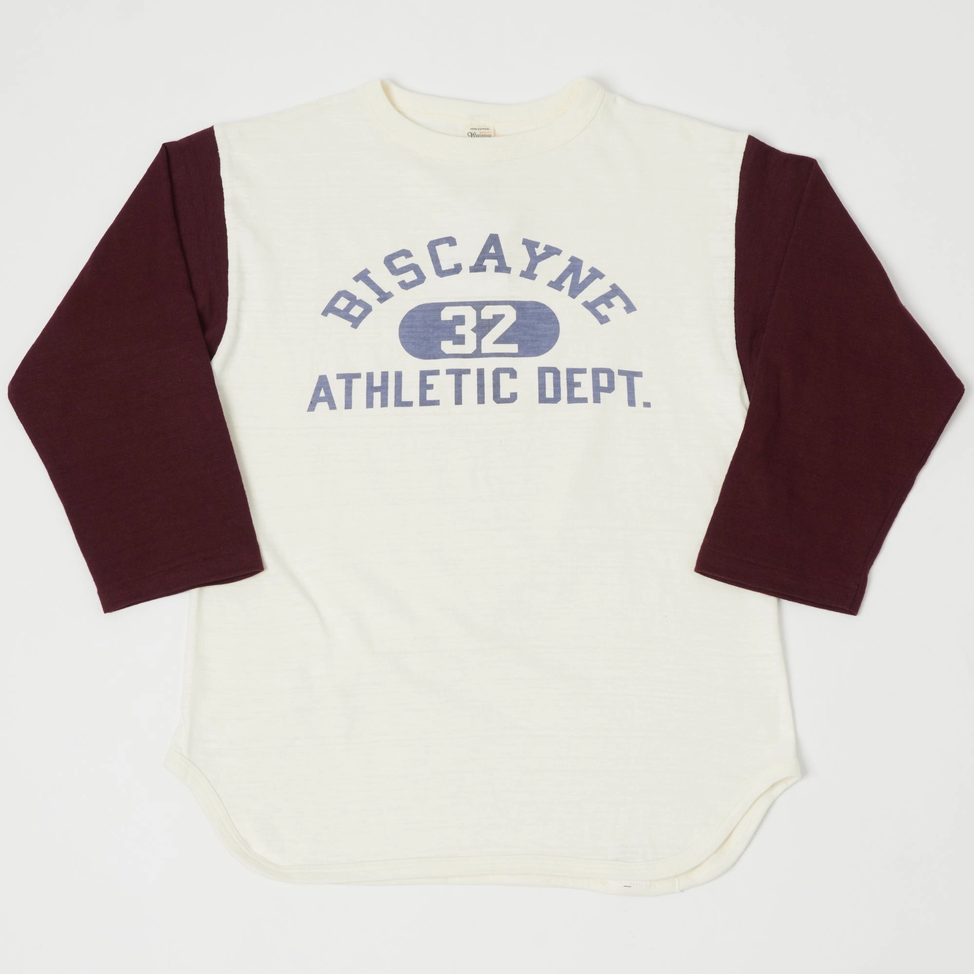 Thermal Regulating Layer Warehouse & Co 4800 'Biscayne' Baseball T-Shirt - Cream/Bordeaux