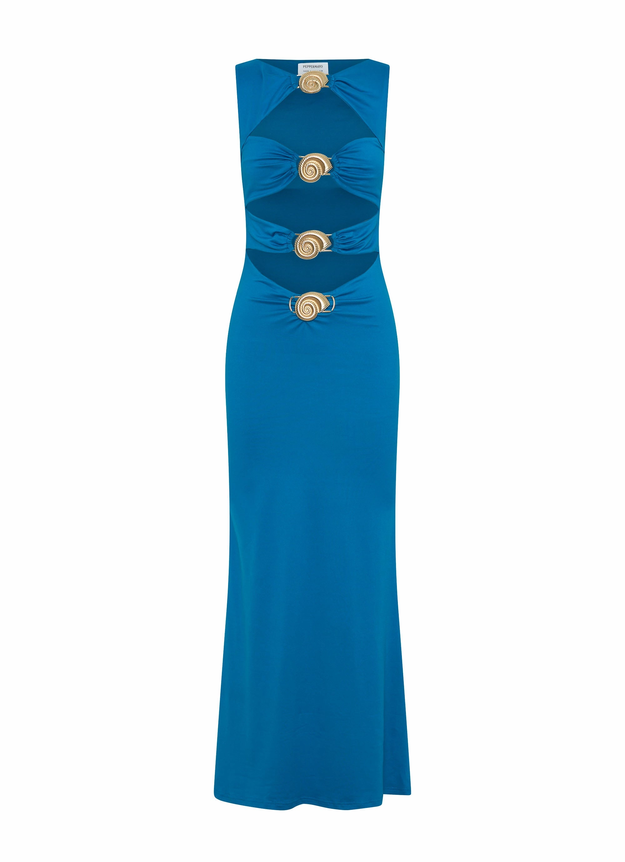 Textured Layers Lagoon Cut Out Maxi Dress - Royal Blue
