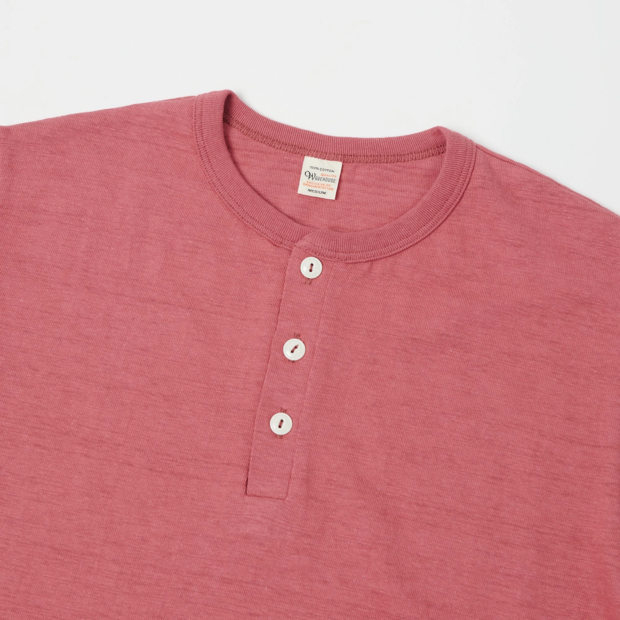 Relaxed fit style Sleek Comfort Warehouse & Co 4601 Henley T-Shirt - Faded Red