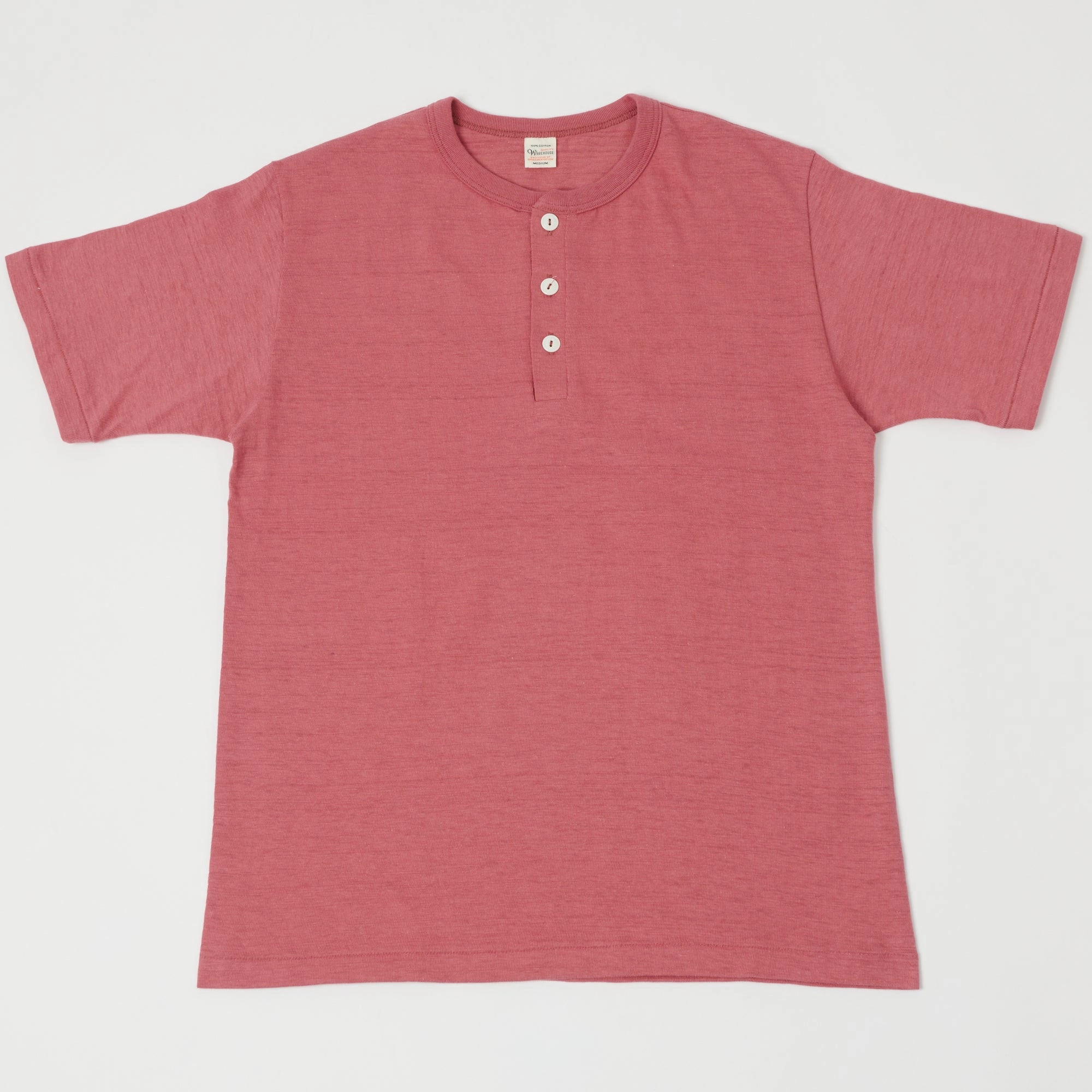 oversized but not shapeless Warehouse & Co 4601 Henley T-Shirt - Faded Red
