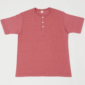 Warehouse & Co 4601 Henley T-Shirt - Faded Red Relaxed Vibe