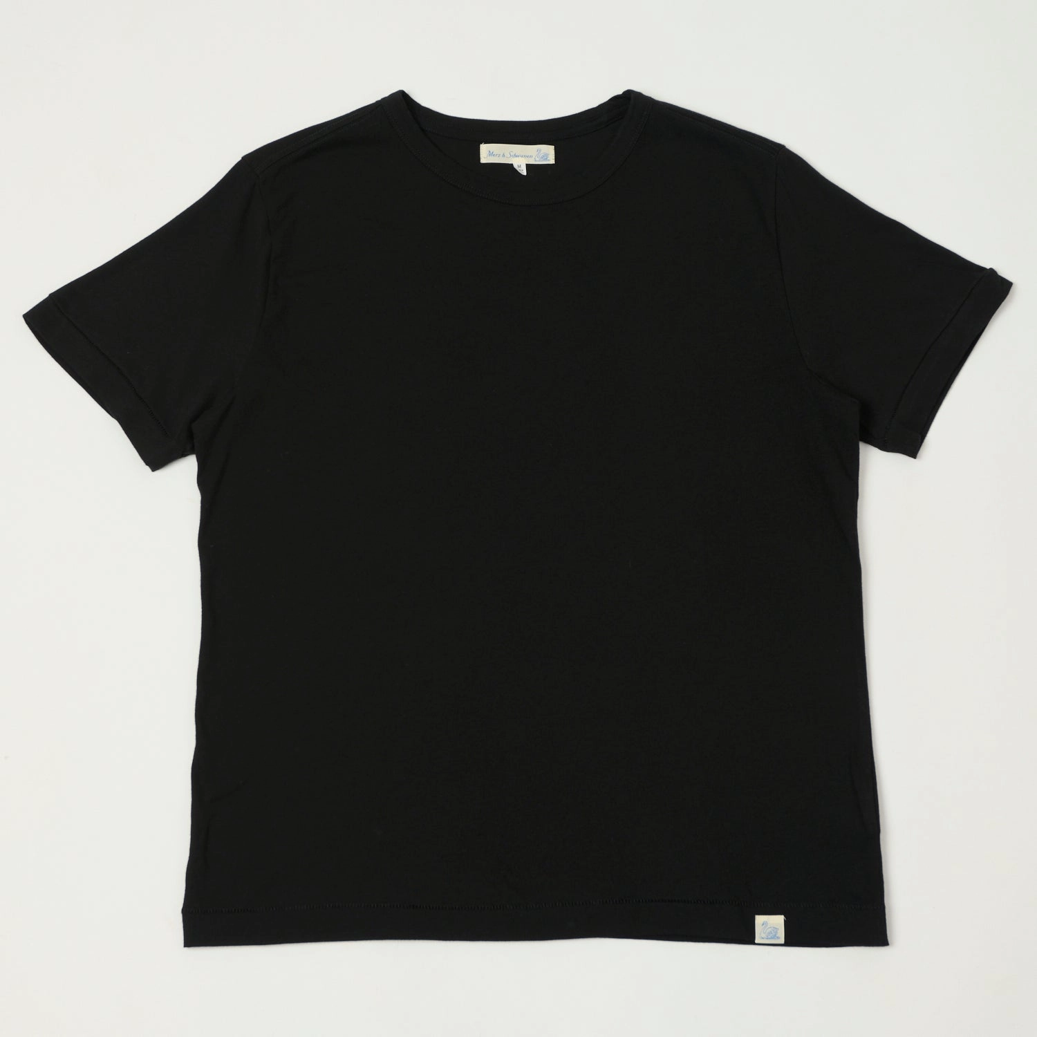 Merz b. Schwanen 'Good Basics' Pima Cotton T-Shirt - Deep Black monochromatic