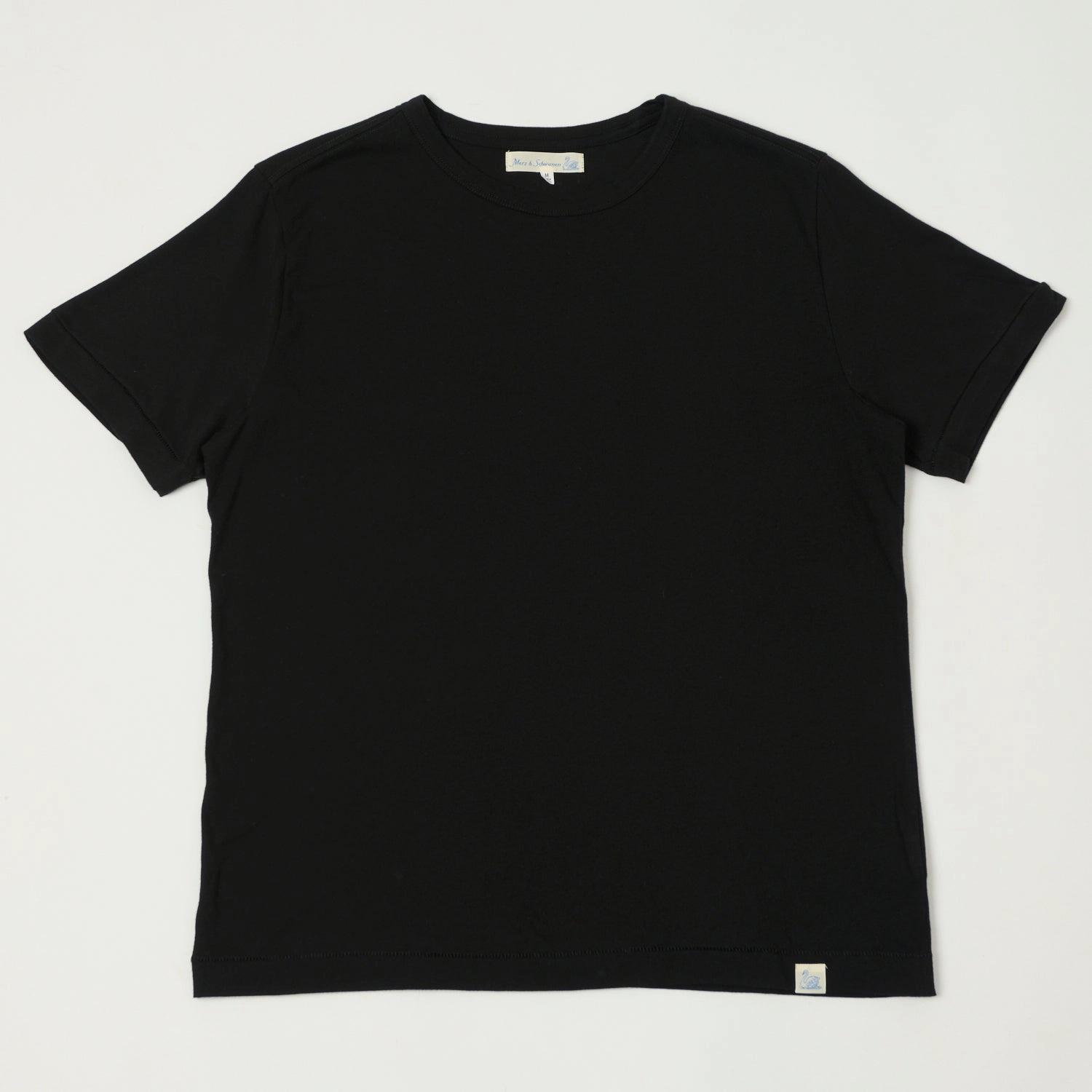 Merz b. Schwanen 'Good Basics' Pima Cotton T-Shirt - Deep Black Fashionable Fit