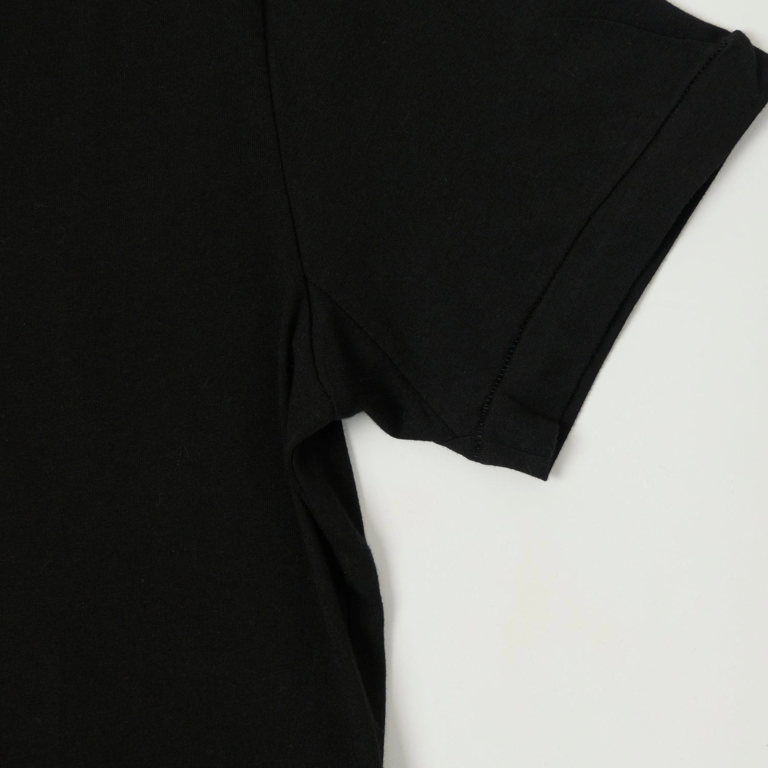 Merz b. Schwanen 'Good Basics' Pima Cotton T-Shirt - Deep Black Comfy Stretch Wear Compact Stitch Pattern