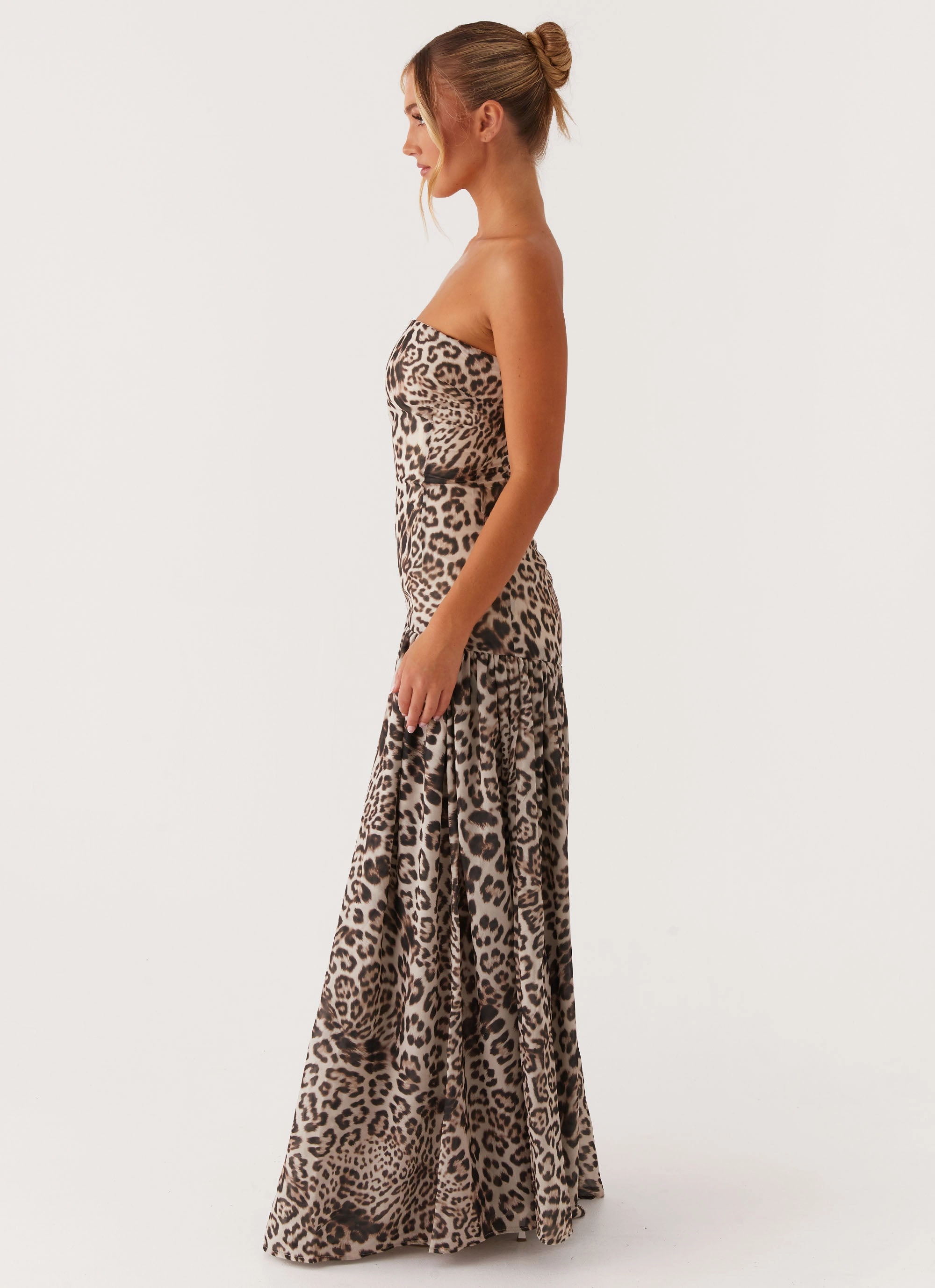 Sporty Comfort Timeless Wear Eden Strapless Maxi Dress - Leopard