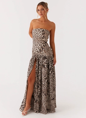 Eden Strapless Maxi Dress - Leopard Seasonal Essential