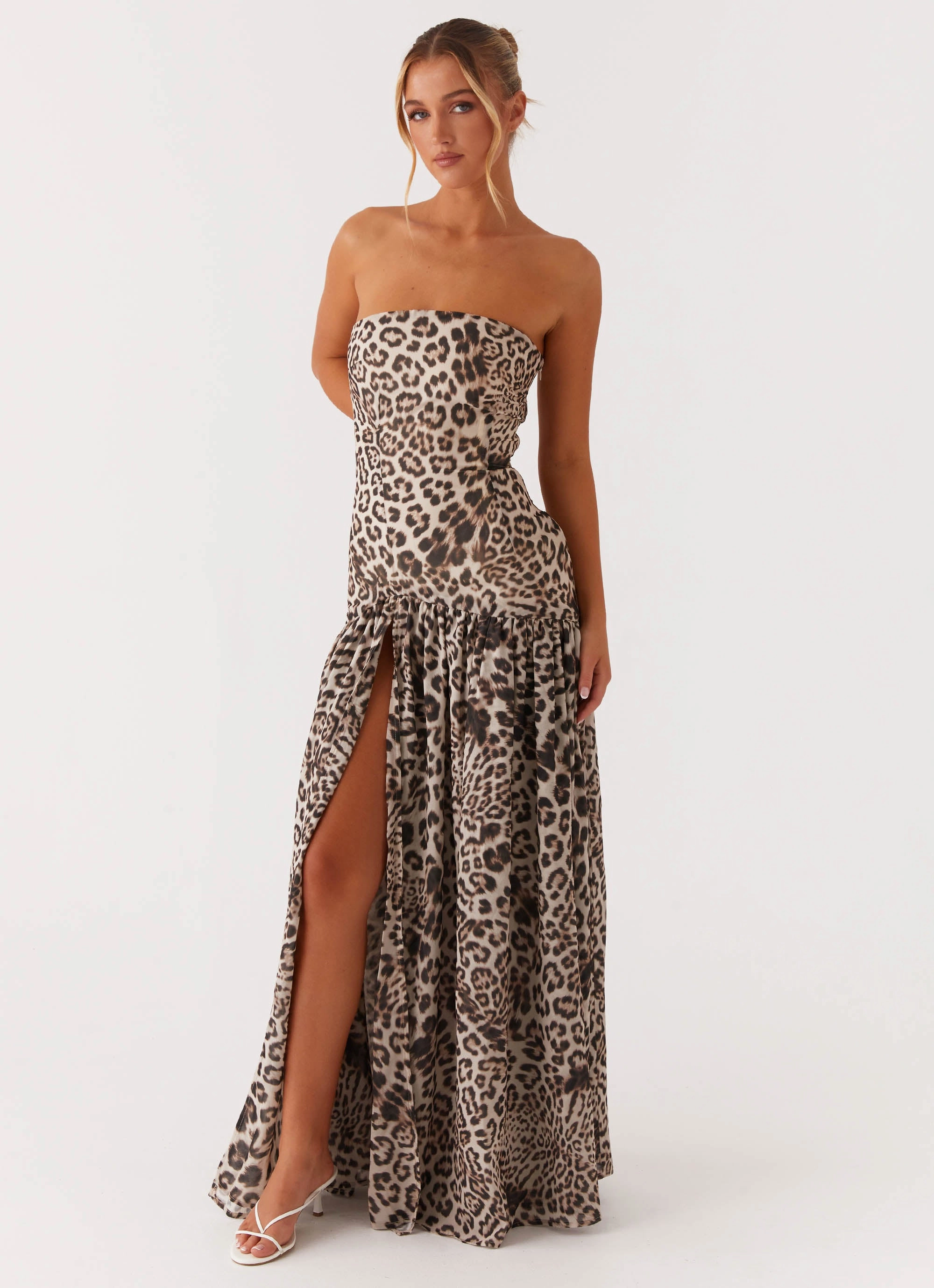 Eden Strapless Maxi Dress - Leopard Seasonal Essential