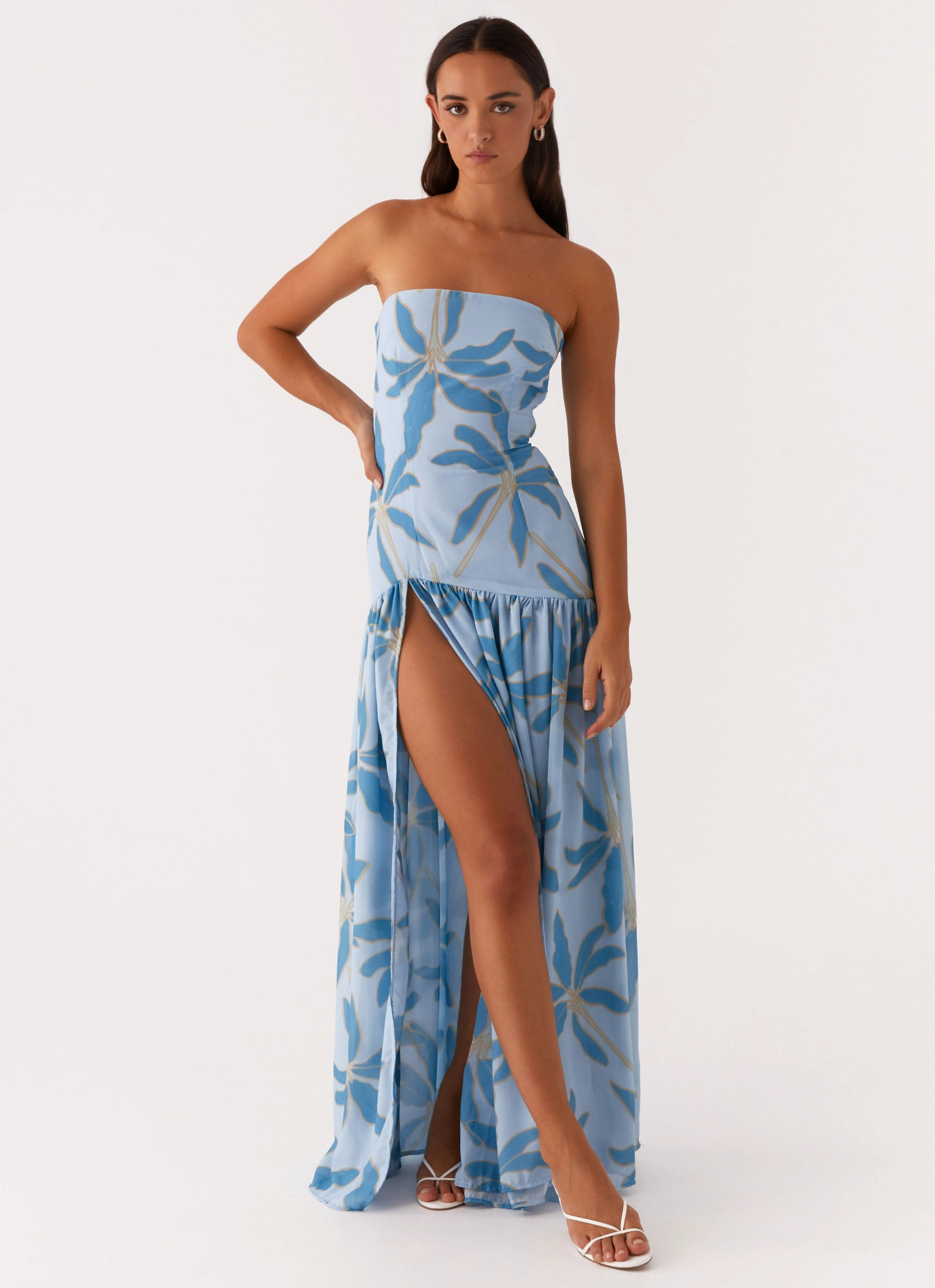 Grab Now Trendy midi dress Eden Strapless Maxi Dress - Opulent Blue