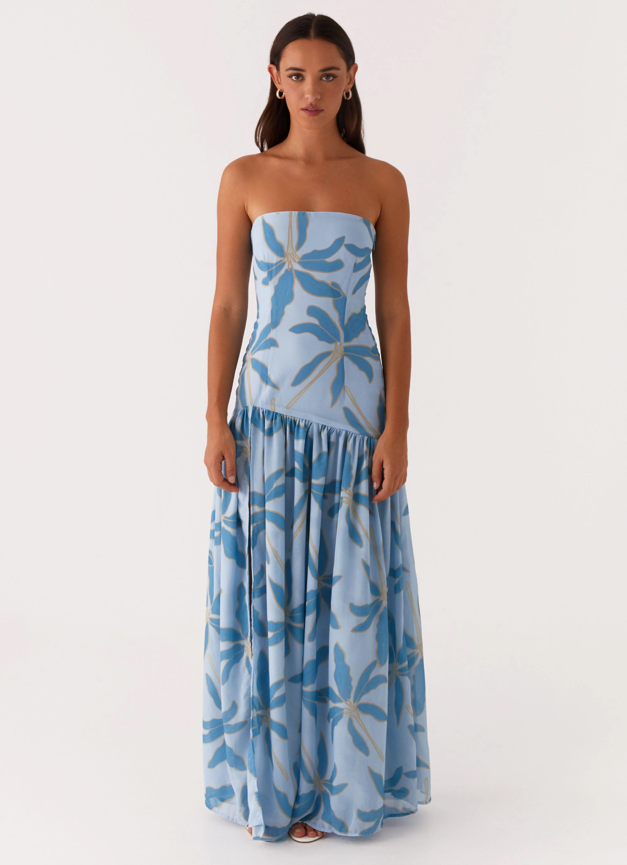 Light Finish Eden Strapless Maxi Dress - Opulent Blue