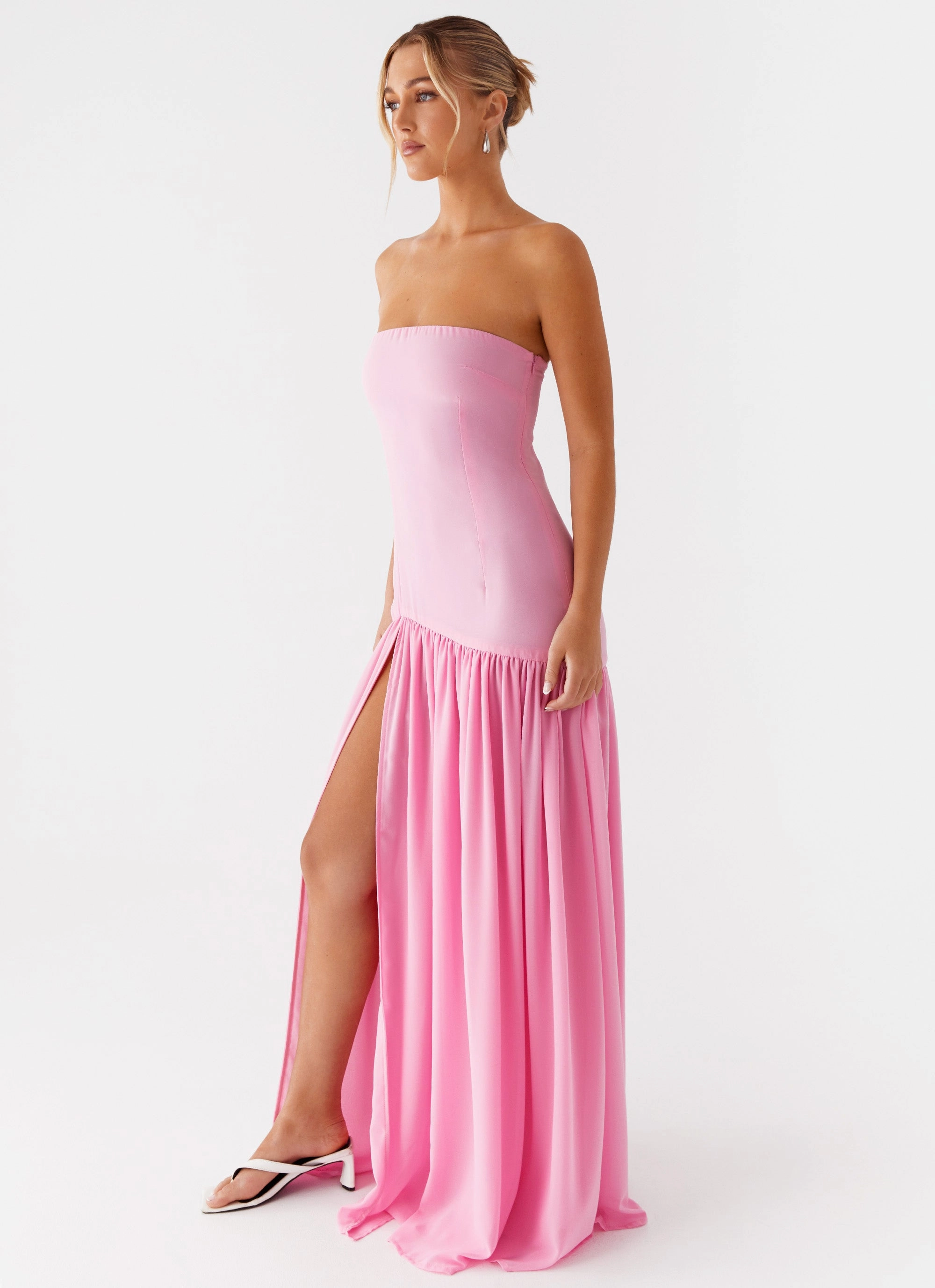 Eden Strapless Maxi Dress - Pink Delicate Mood Detachable-Detail