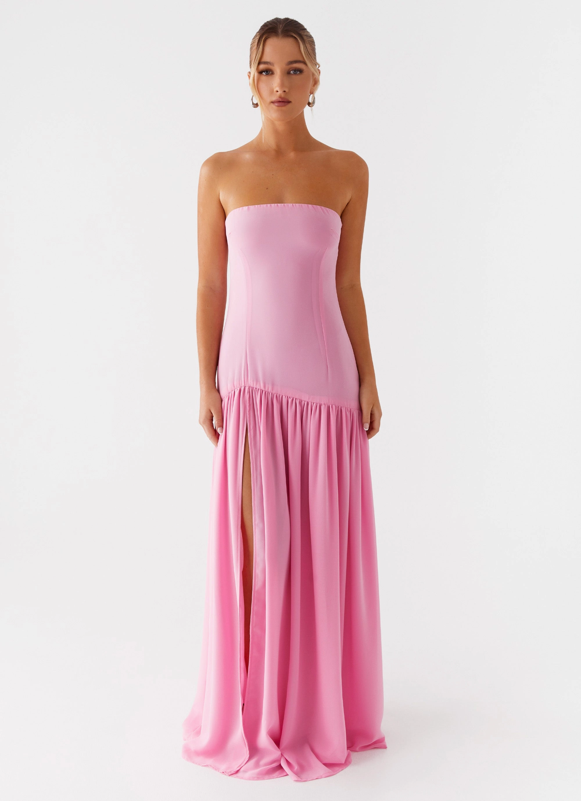 Perfectly Crafted Eden Strapless Maxi Dress - Pink