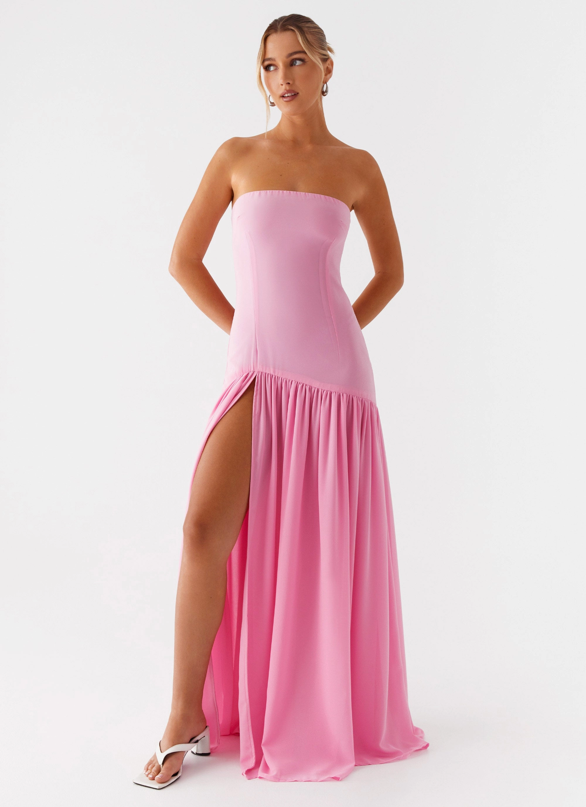 Easy Pretty Eden Strapless Maxi Dress - Pink