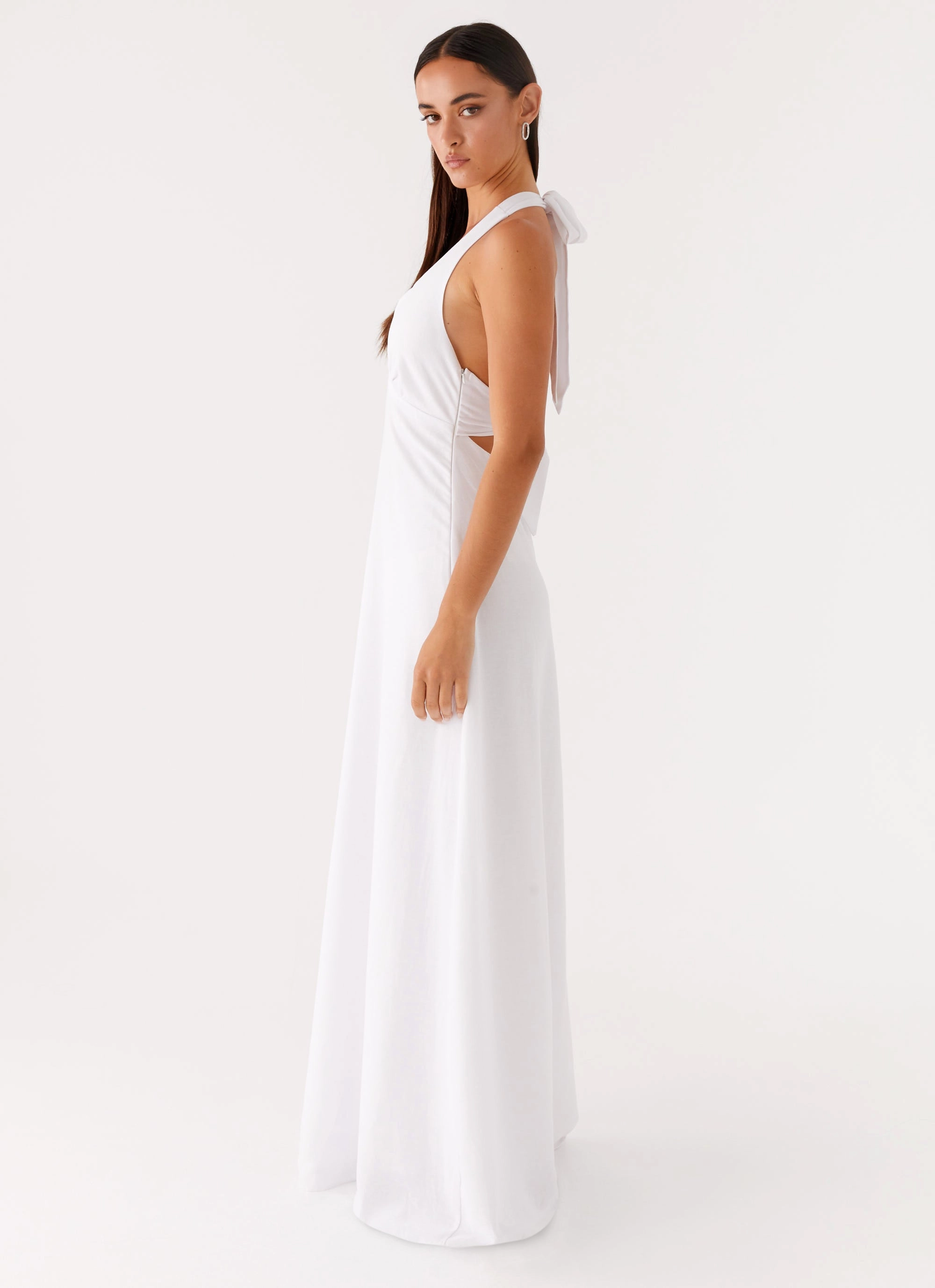 Versatile Touch Heavy Hearted Linen Maxi Dress - White