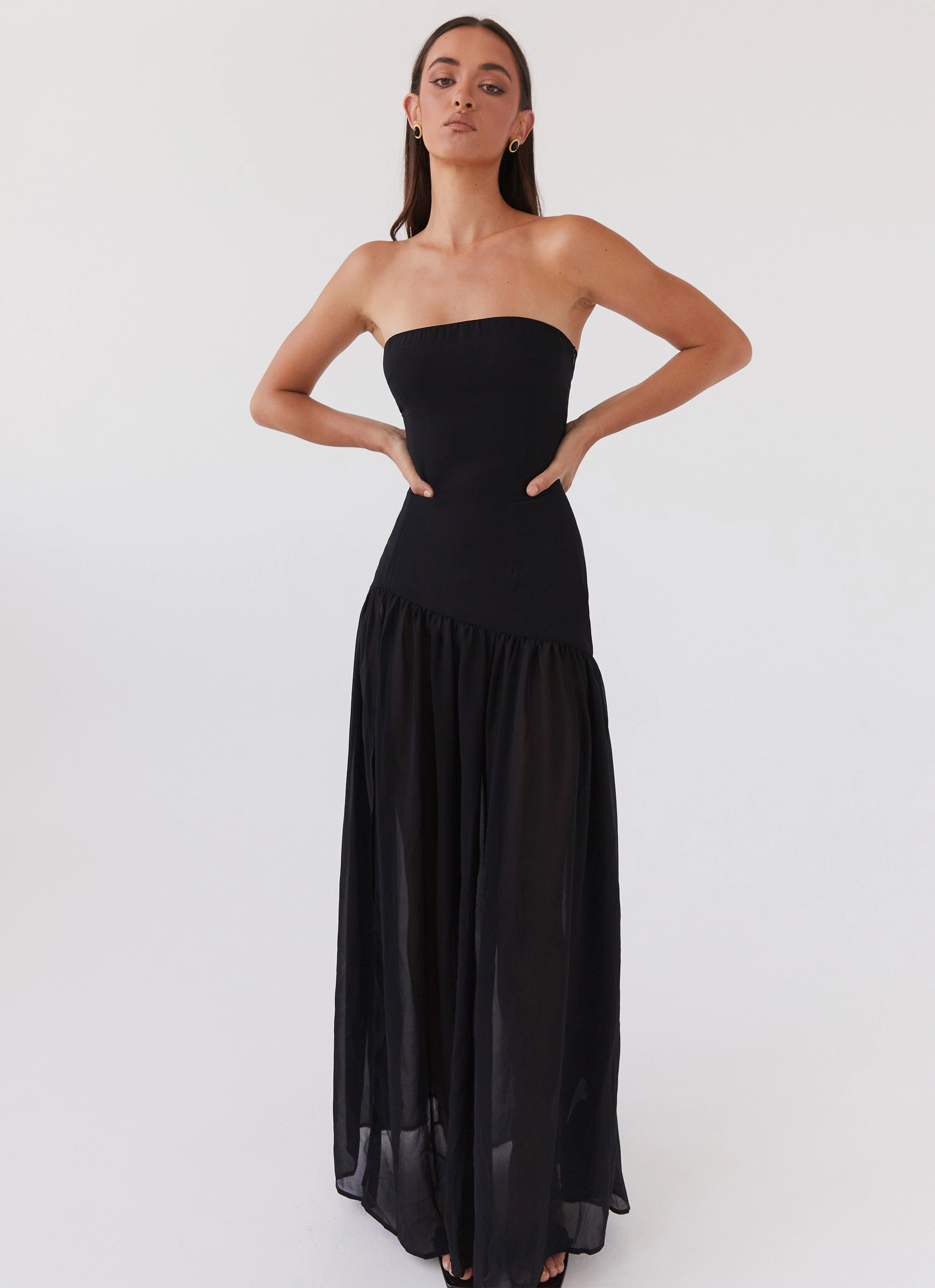 Pure Fit Eden Strapless Maxi Dress - Black