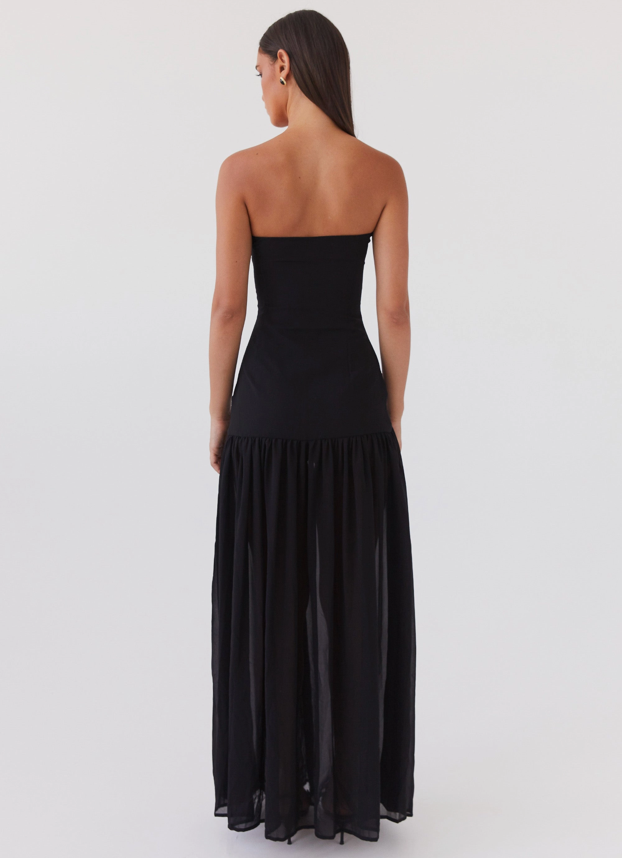 Eden Strapless Maxi Dress - Black Smooth Tone Bold Movement