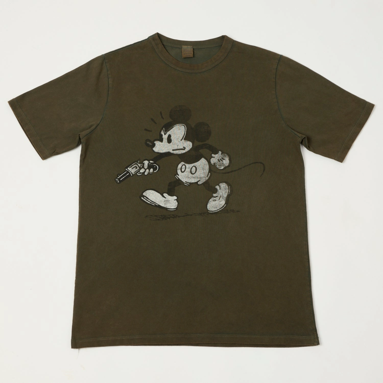 Layering Fashion Cozy Fit Wear Flea-T 1950s 'Rebel Mickey' T-Shirt - Brown