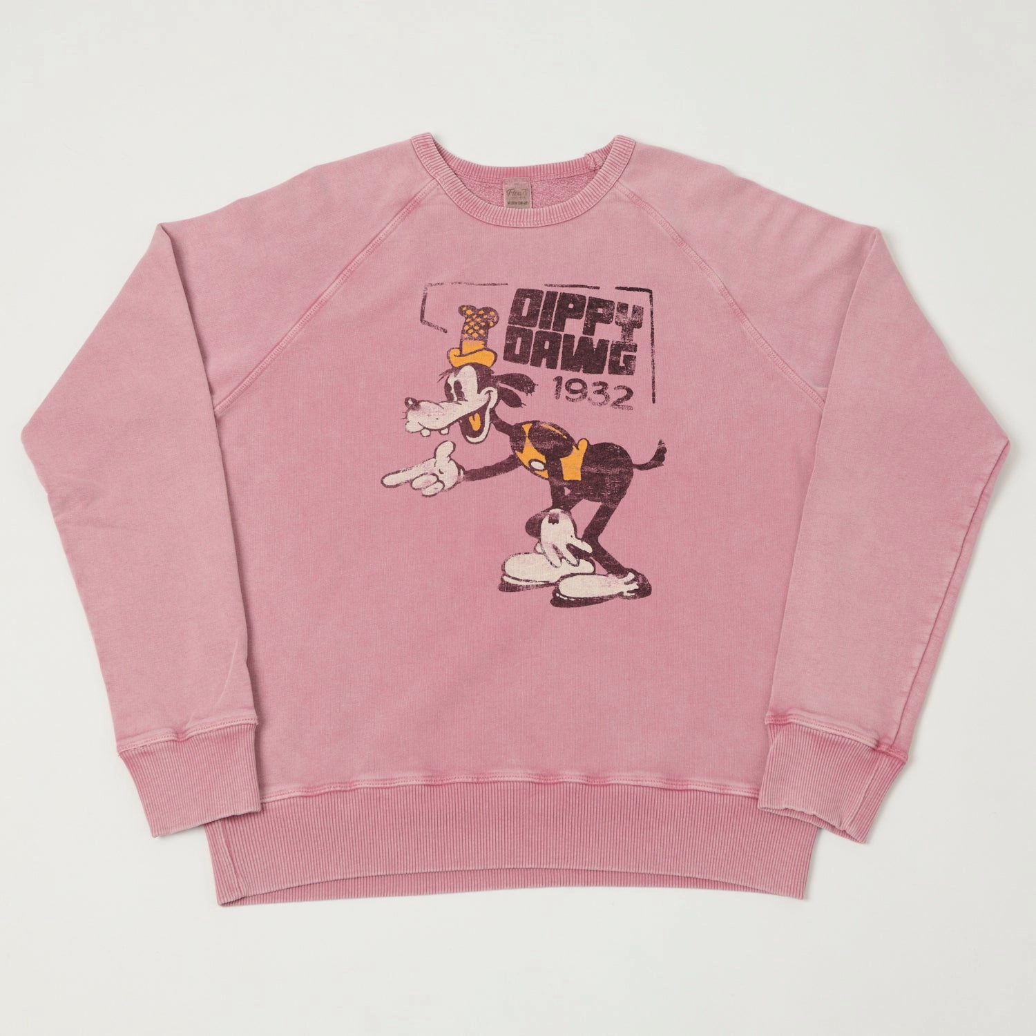 Flea-T 1950s Raglan 'Dippy Dawg' Sweatshirt - Pink Cool Outfit product home friendly comfort