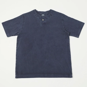 Effortless Comfort Design Jackman Pigment Dye Henley T-Shirt - Faded Navy