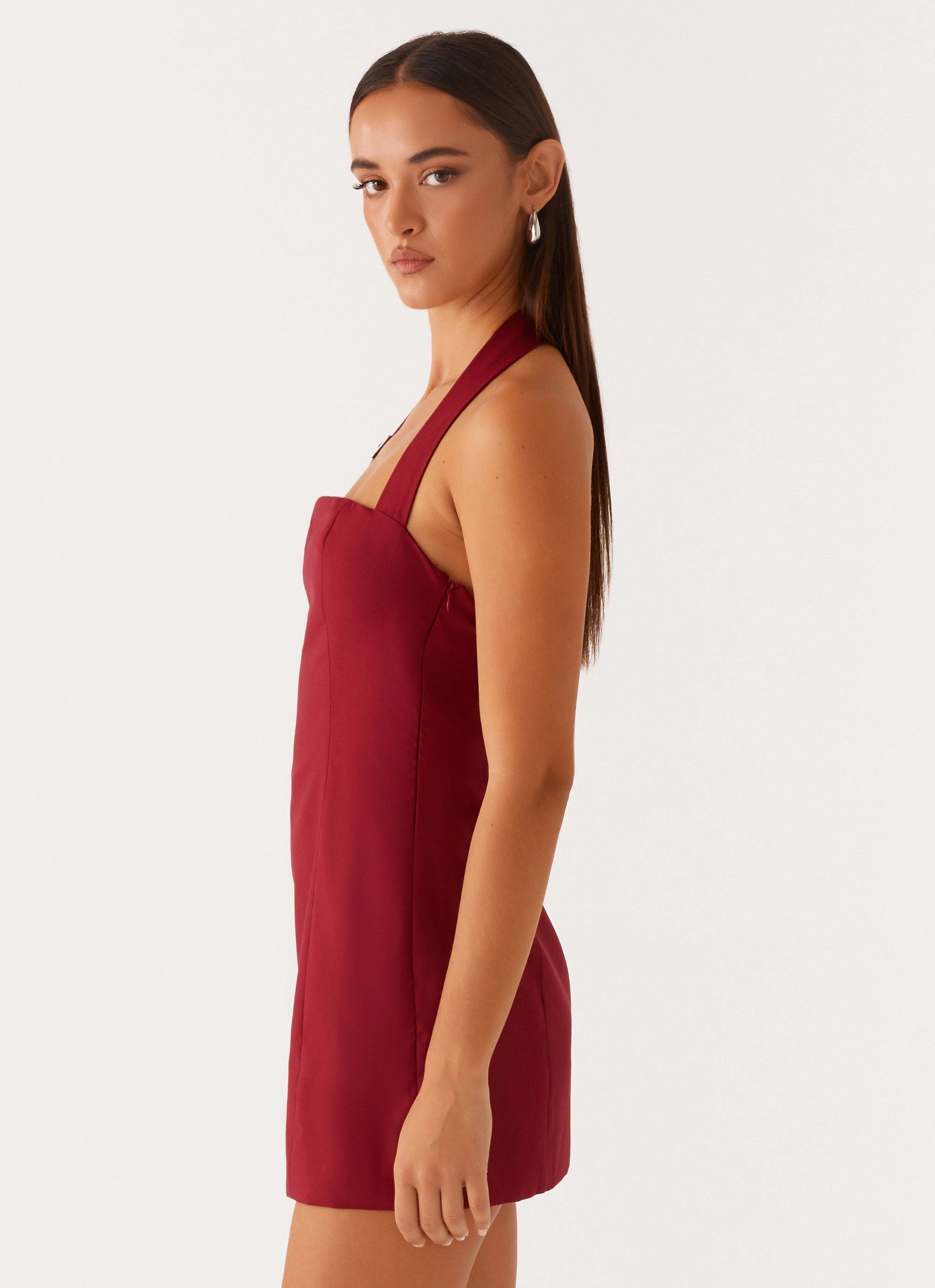 Bianca Halter Dress - Red Petite friendly