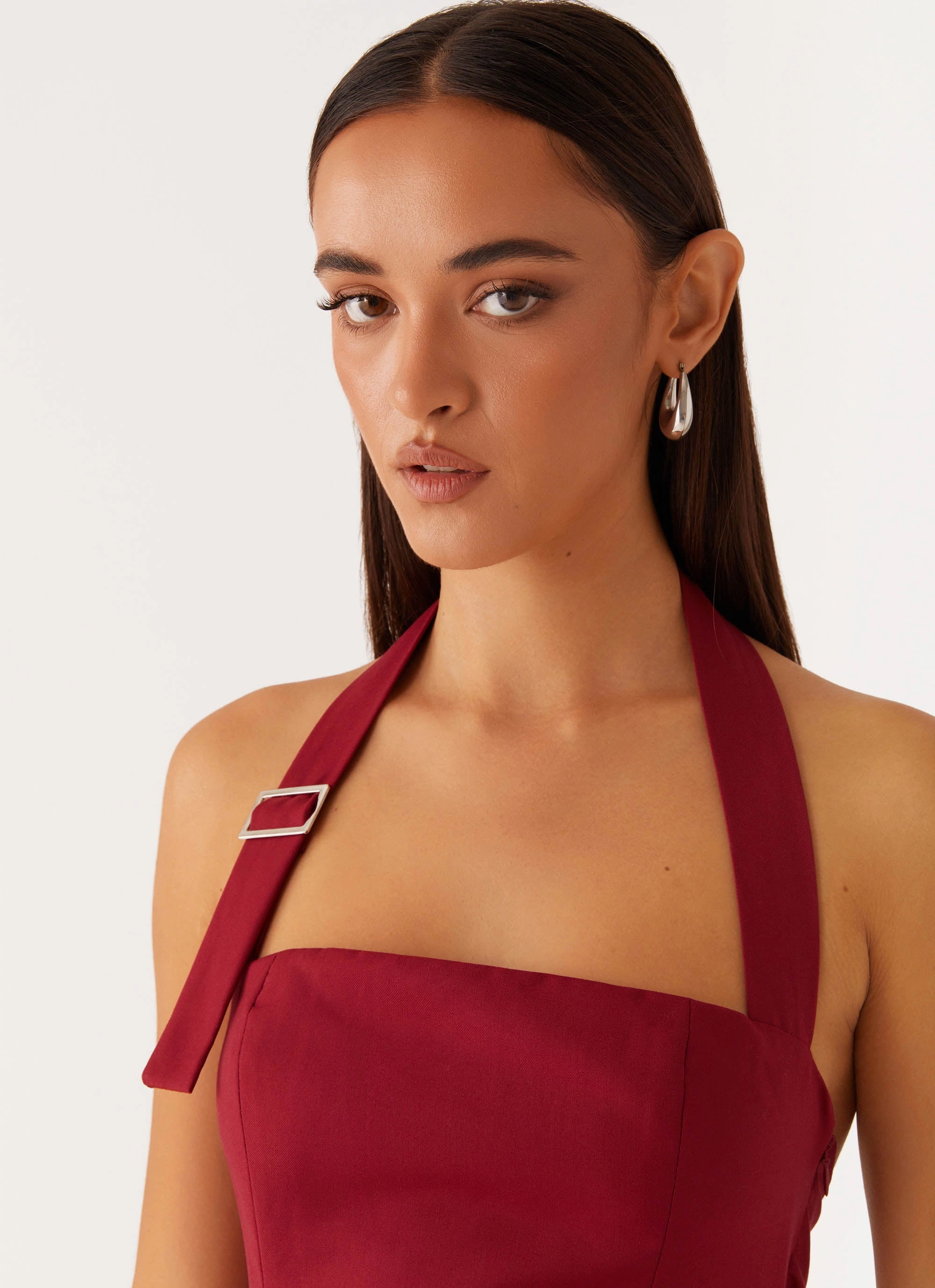 Bianca Halter Dress - Red Flow Line