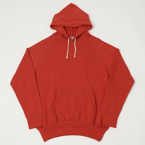 hot weather wear Premium Style Denime Lot. 262 4-Needle Hooded Sweatshirt - Red