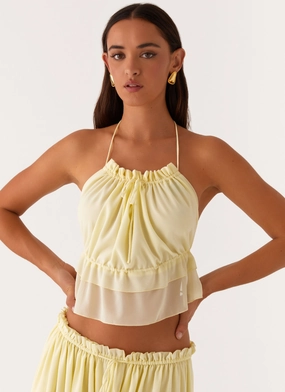 Air Touch Trend Movement Zaya Backless Top - Yellow