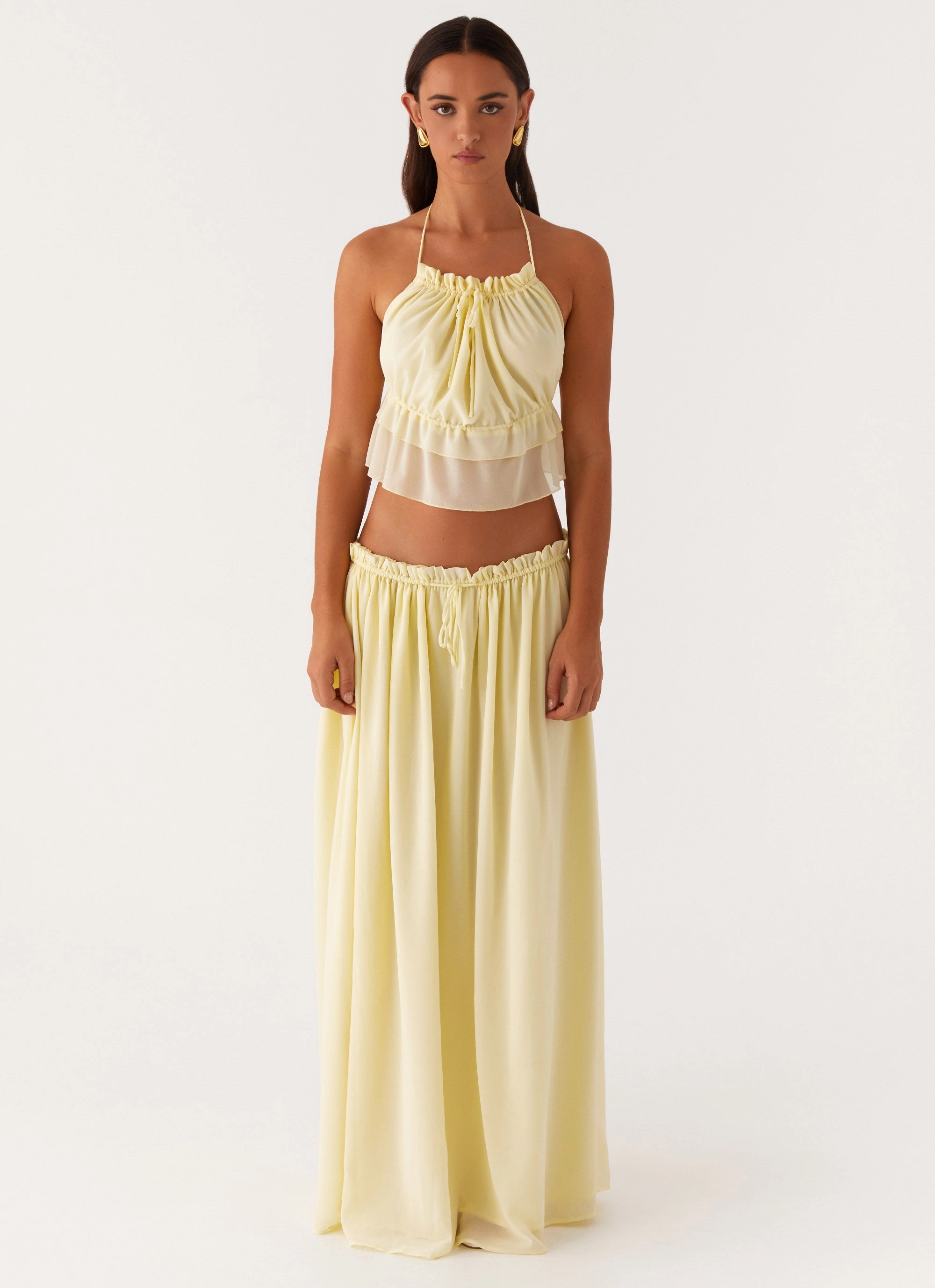 Comfortable shift dress Zaya Backless Top - Yellow