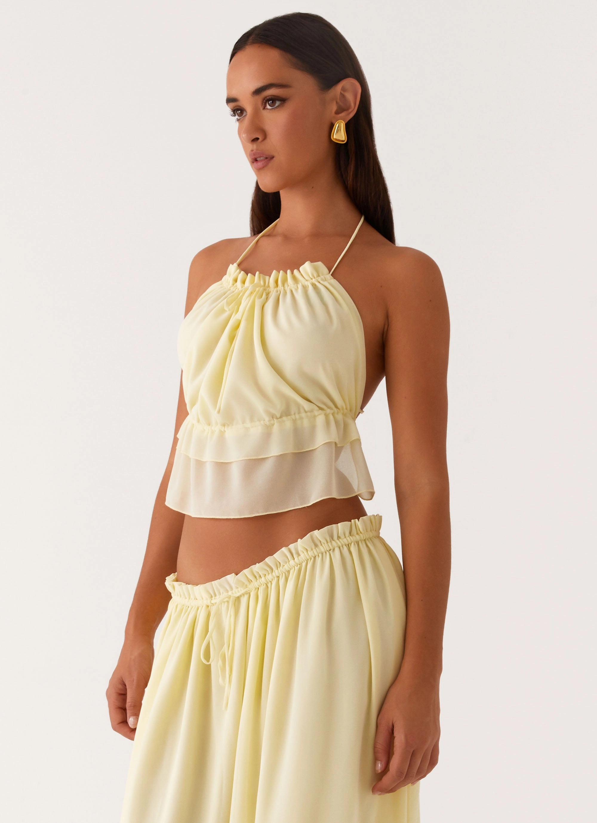 Natural Fit Style Moment Zaya Backless Top - Yellow