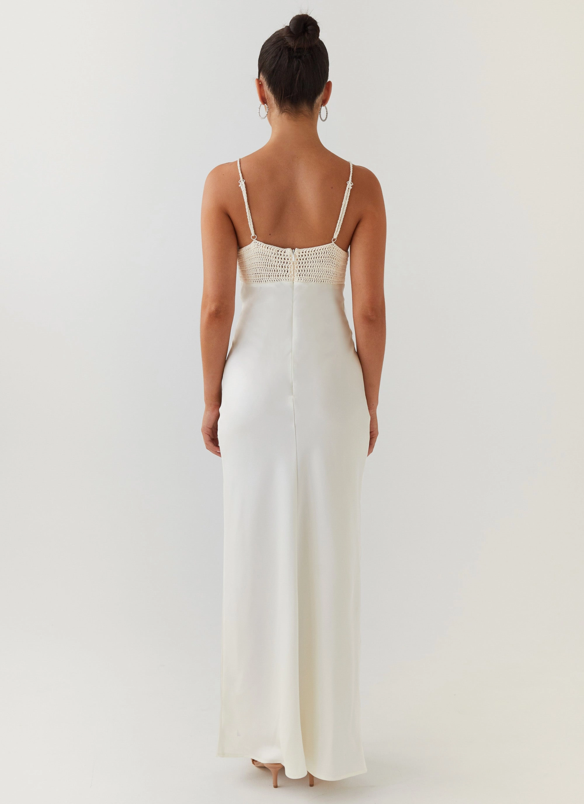 NoiseFreeFabric Perfect World Satin Maxi Dress - Pearl Dove