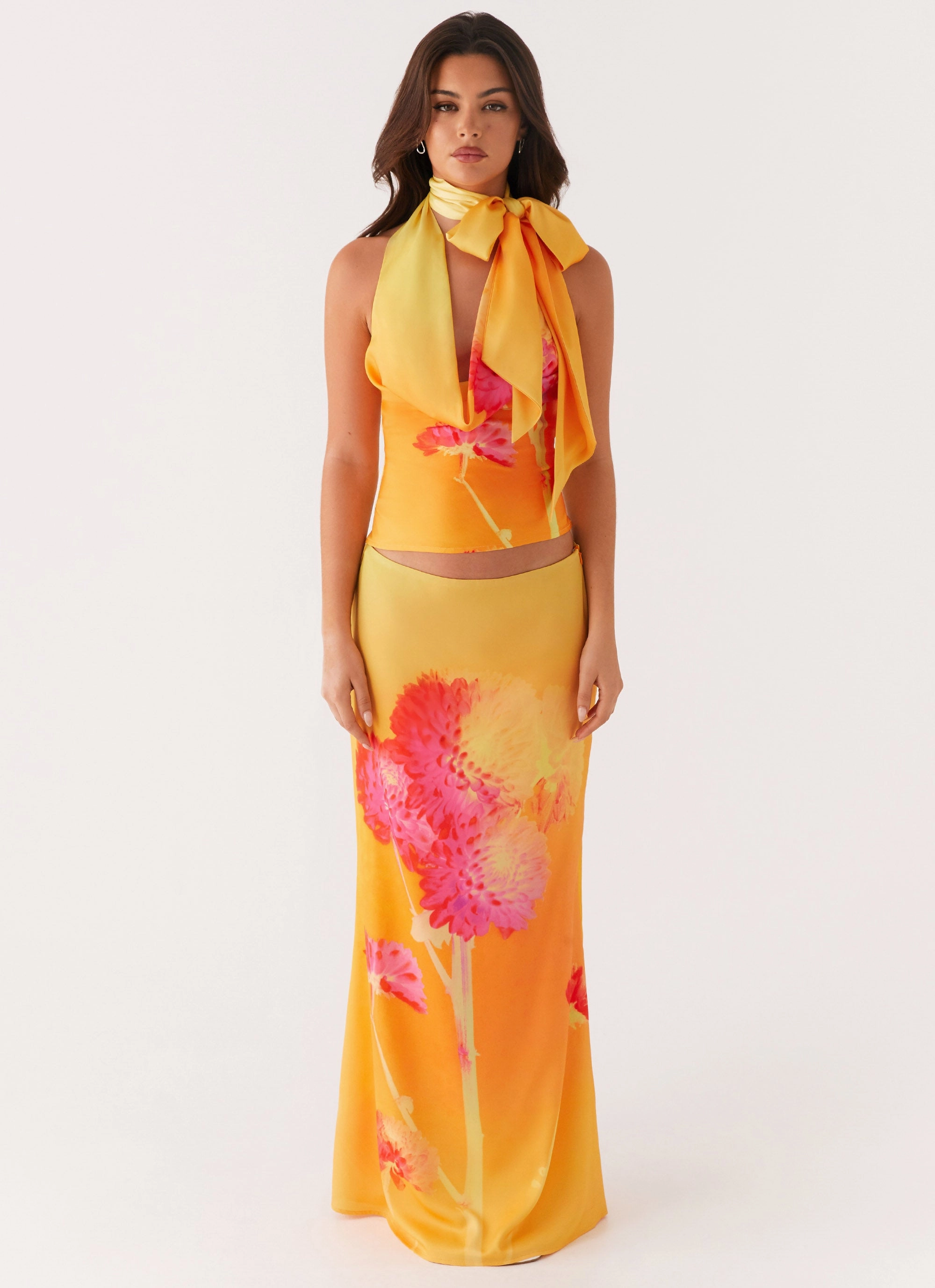 Nala Top - Orange Floral Body Safe Clean Texture