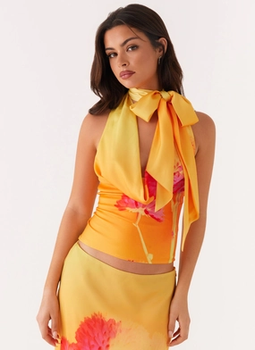 Petal Zone Nala Top - Orange Floral